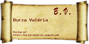 Burza Valéria névjegykártya